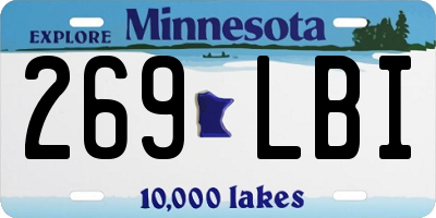MN license plate 269LBI