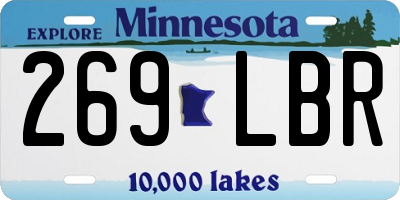 MN license plate 269LBR