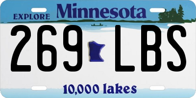MN license plate 269LBS