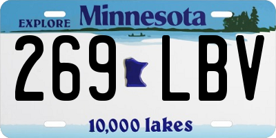 MN license plate 269LBV