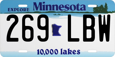 MN license plate 269LBW