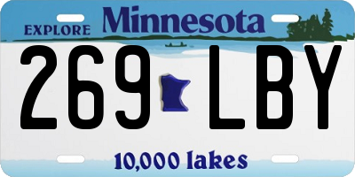 MN license plate 269LBY