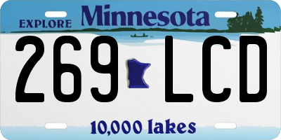 MN license plate 269LCD