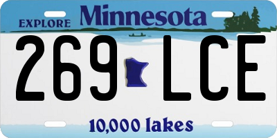 MN license plate 269LCE