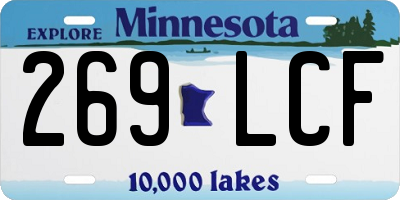 MN license plate 269LCF