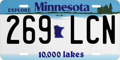 MN license plate 269LCN