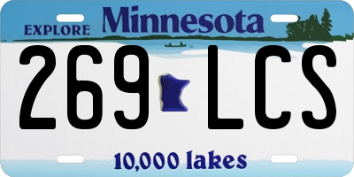 MN license plate 269LCS