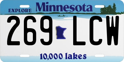 MN license plate 269LCW