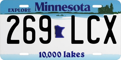 MN license plate 269LCX