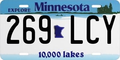 MN license plate 269LCY
