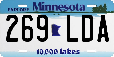 MN license plate 269LDA