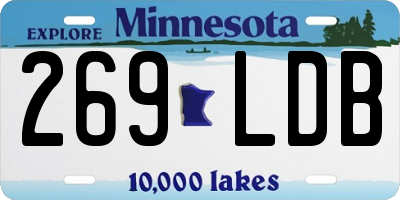 MN license plate 269LDB