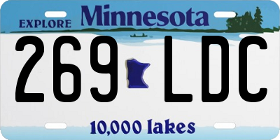 MN license plate 269LDC