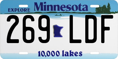 MN license plate 269LDF