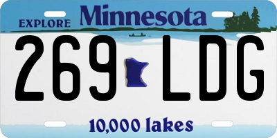 MN license plate 269LDG