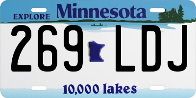 MN license plate 269LDJ