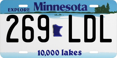 MN license plate 269LDL