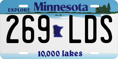 MN license plate 269LDS