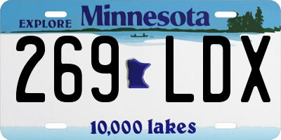 MN license plate 269LDX