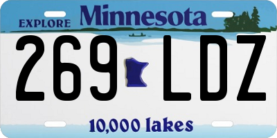 MN license plate 269LDZ
