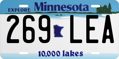 MN license plate 269LEA