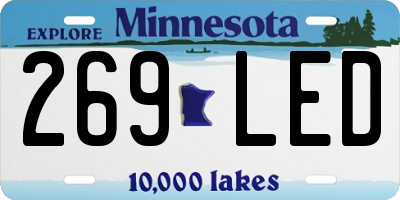 MN license plate 269LED