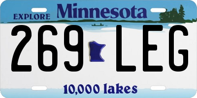 MN license plate 269LEG