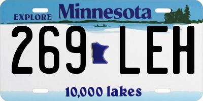 MN license plate 269LEH