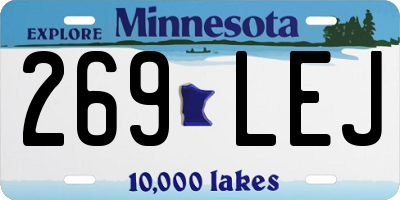 MN license plate 269LEJ