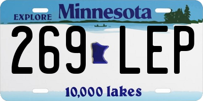 MN license plate 269LEP