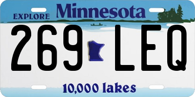 MN license plate 269LEQ
