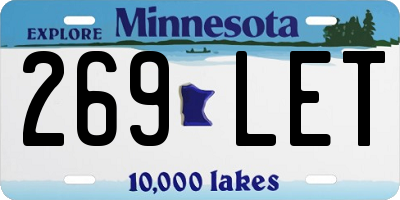 MN license plate 269LET