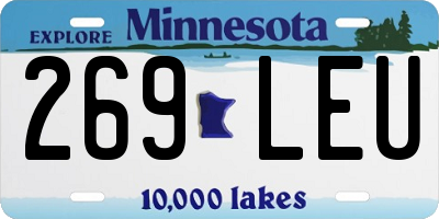MN license plate 269LEU