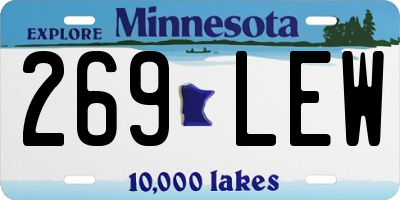 MN license plate 269LEW