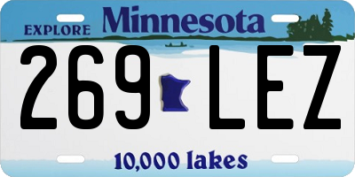 MN license plate 269LEZ