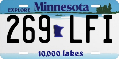 MN license plate 269LFI