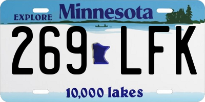 MN license plate 269LFK