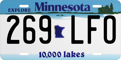 MN license plate 269LFO
