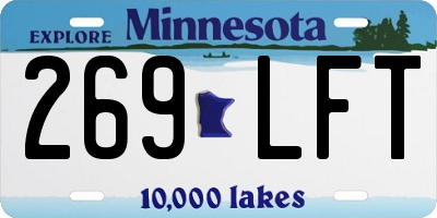 MN license plate 269LFT