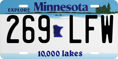 MN license plate 269LFW