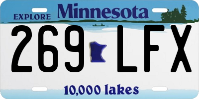 MN license plate 269LFX