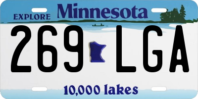 MN license plate 269LGA
