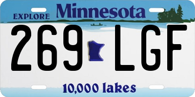 MN license plate 269LGF
