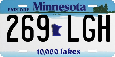 MN license plate 269LGH