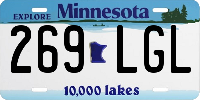 MN license plate 269LGL