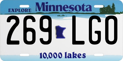 MN license plate 269LGO
