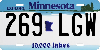 MN license plate 269LGW