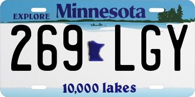 MN license plate 269LGY