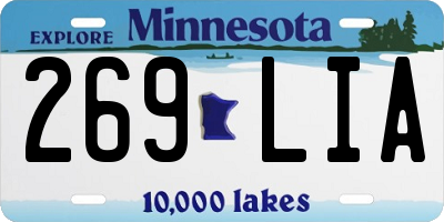 MN license plate 269LIA