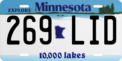 MN license plate 269LID